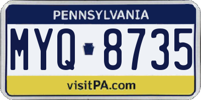 PA license plate MYQ8735