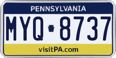 PA license plate MYQ8737