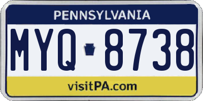 PA license plate MYQ8738