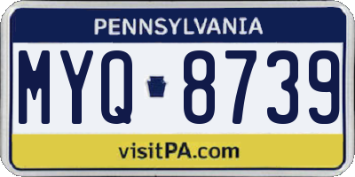 PA license plate MYQ8739