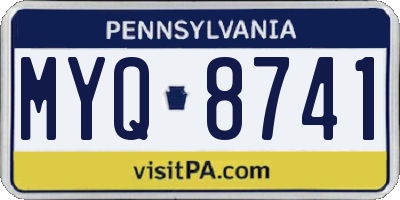 PA license plate MYQ8741