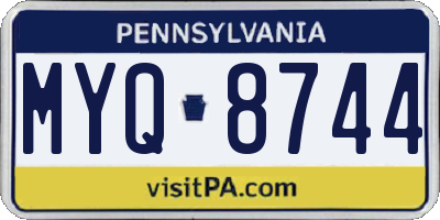 PA license plate MYQ8744