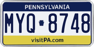 PA license plate MYQ8748