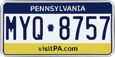 PA license plate MYQ8757