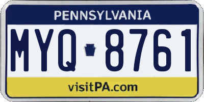 PA license plate MYQ8761