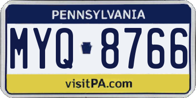 PA license plate MYQ8766
