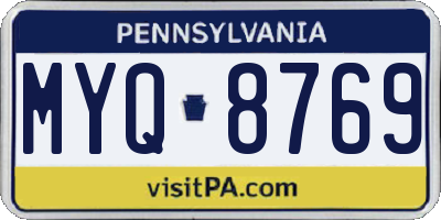 PA license plate MYQ8769
