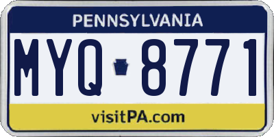 PA license plate MYQ8771