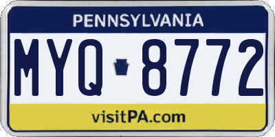 PA license plate MYQ8772