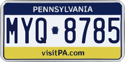 PA license plate MYQ8785