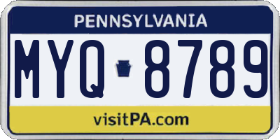 PA license plate MYQ8789