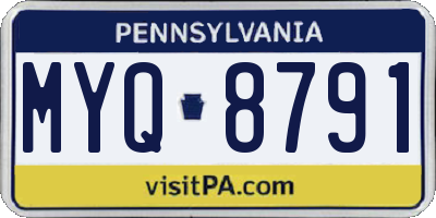 PA license plate MYQ8791