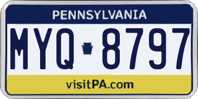 PA license plate MYQ8797