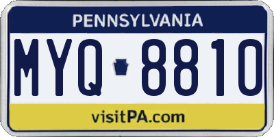 PA license plate MYQ8810