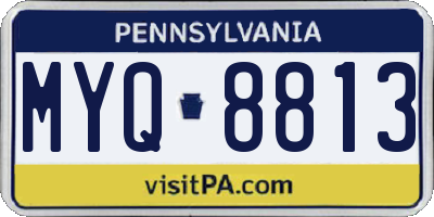 PA license plate MYQ8813