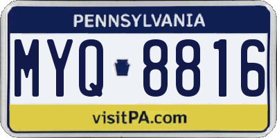 PA license plate MYQ8816