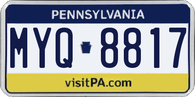 PA license plate MYQ8817