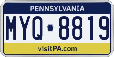 PA license plate MYQ8819