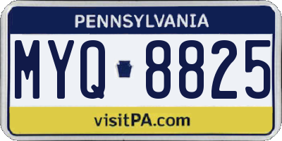 PA license plate MYQ8825