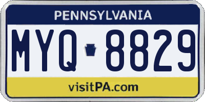 PA license plate MYQ8829