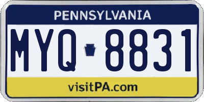 PA license plate MYQ8831
