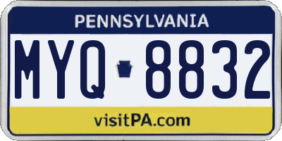 PA license plate MYQ8832