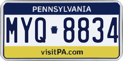 PA license plate MYQ8834