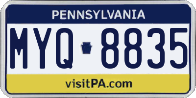 PA license plate MYQ8835