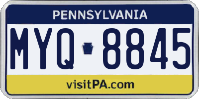 PA license plate MYQ8845