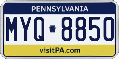 PA license plate MYQ8850