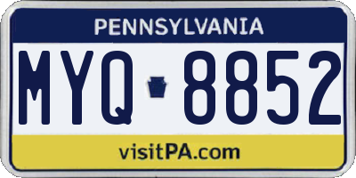 PA license plate MYQ8852