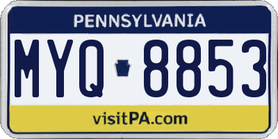PA license plate MYQ8853