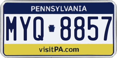 PA license plate MYQ8857