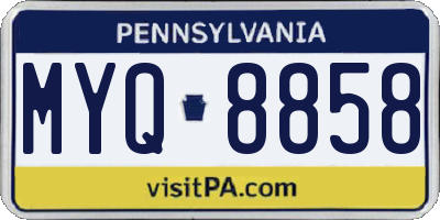 PA license plate MYQ8858
