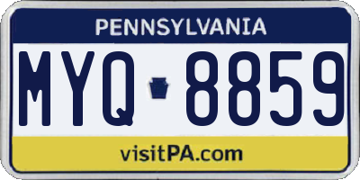PA license plate MYQ8859