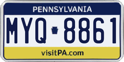PA license plate MYQ8861