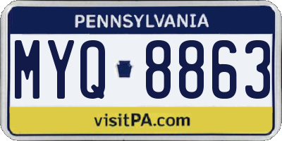 PA license plate MYQ8863