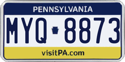 PA license plate MYQ8873