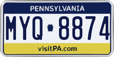 PA license plate MYQ8874
