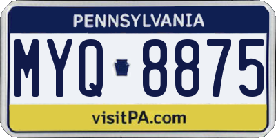 PA license plate MYQ8875