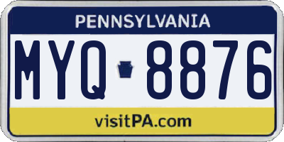 PA license plate MYQ8876