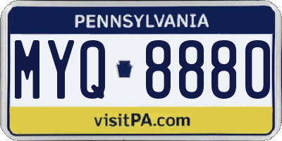 PA license plate MYQ8880