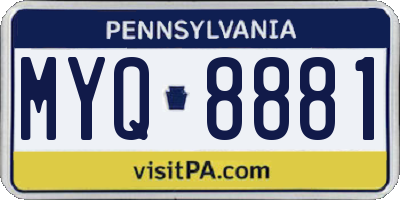 PA license plate MYQ8881
