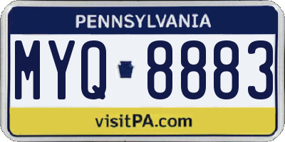 PA license plate MYQ8883