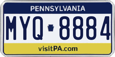 PA license plate MYQ8884