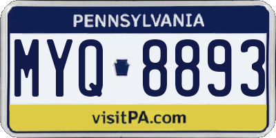 PA license plate MYQ8893