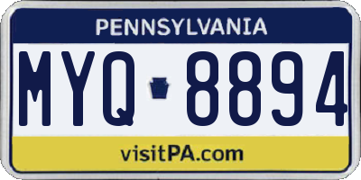 PA license plate MYQ8894