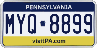 PA license plate MYQ8899