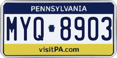 PA license plate MYQ8903