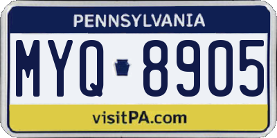 PA license plate MYQ8905